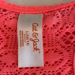 Cat & Jack Pink racer back swim cover-up L 10/12.